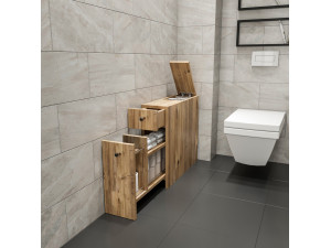 Mobiletto in legno "Calencia" - 20 x 60 x 55 cm - Marrone 2