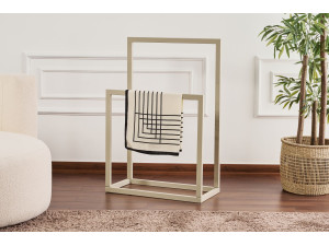 Portasciugamani in metallo "Gediz" - 25 x 60 x 90 cm - Taupe 2