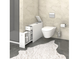 Mobile da bagno in legno "Smart" - 20 x 60 x 55 cm - Bianco 2