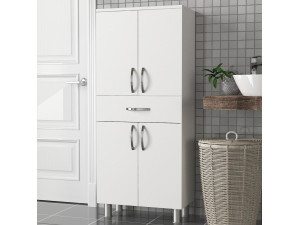 Mobile da bagno in legno "Arizona" - 59 x 31 x 140 cm - Bianco 2