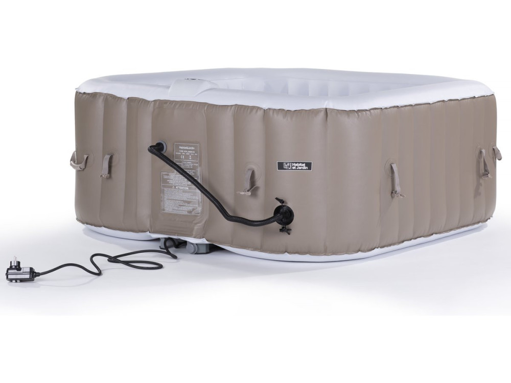 SPA GONFIABILE MONAC IN PVC - 6 POSTI- TORTORA/CREMA