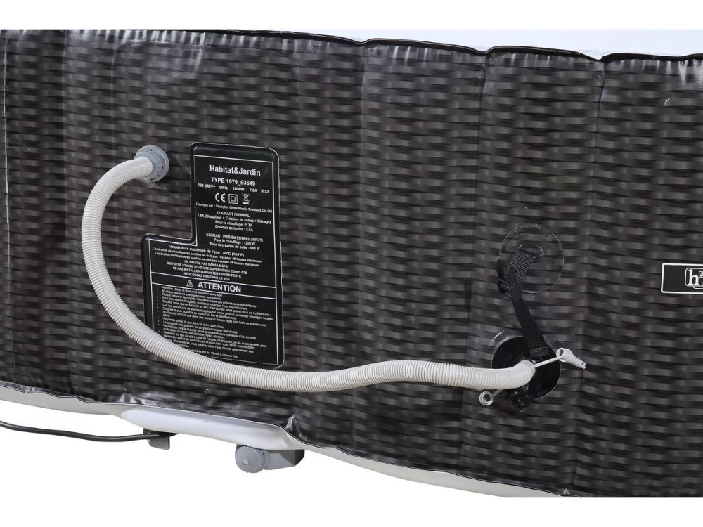 Spa Gonflabile Nice in PVC - 6 posti - Marrone/Crema