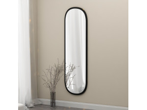 Specchio in legno "Magnum" - 40 x 120 cm - Nero 2