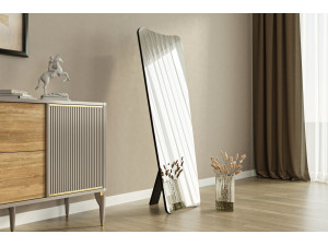 Specchio in legno "Vitros" - 55 x 150 cm - Nero 2