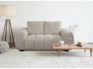 Divano in tessuto ciniglia "Cambon" - 2 posti - Beige 2