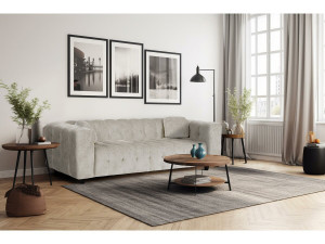 Divano dritto "Vendome" in tessuto ciniglia - 3 posti - Beige 2