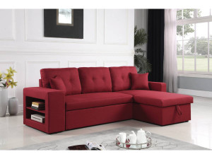 Divano ad angolo  trasformabile "Axel" / reversibile - 3 posti - Rosso 2