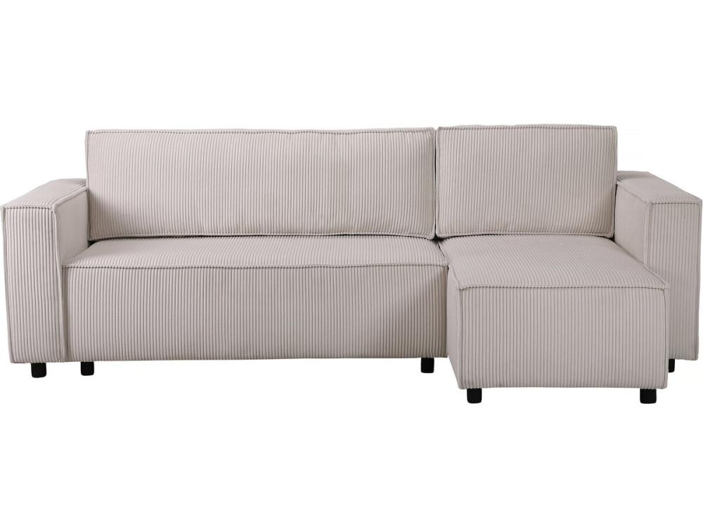 Divano angolare in velluto a coste "Montaigne S" - 3 posti - Beige
