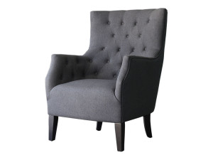 Poltrona scandinava "Duchesse" in tessuto - grigio