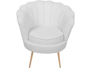 Poltrona "Floria" in velluto - 75 x 68 x 77,5 cm - Bianco 2