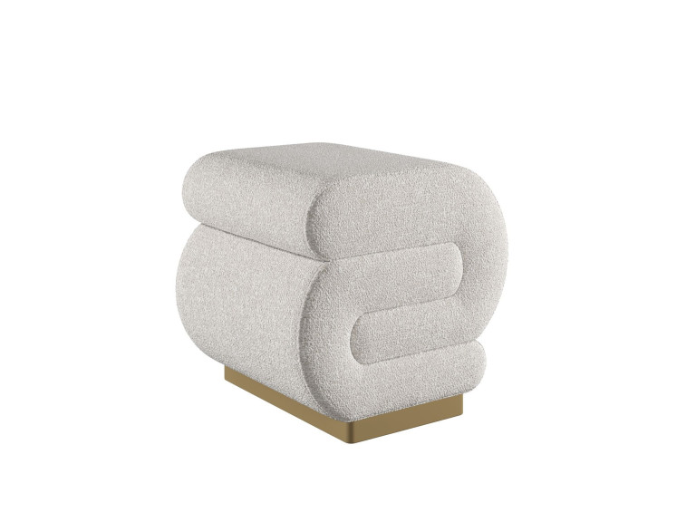 Pouf in legno "Sally" 40 x 42 x 42 cm - Crema