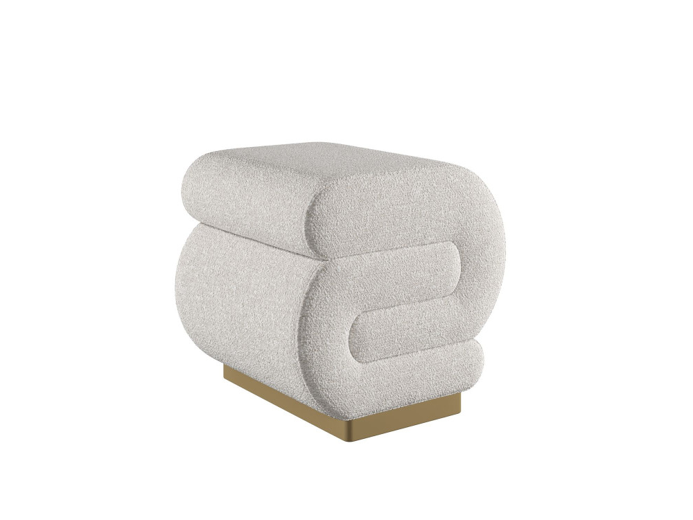 Pouf in legno "Sally" 40 x 42 x 42 cm - Crema