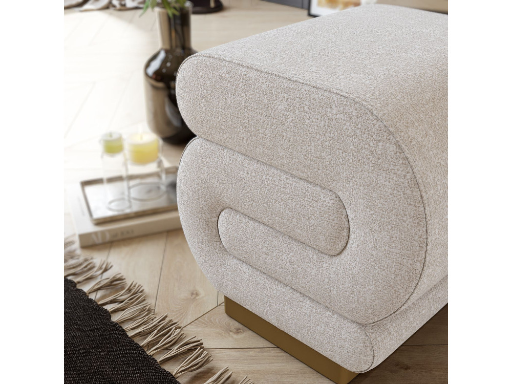 Pouf in legno "Sally" 40 x 42 x 42 cm - Crema