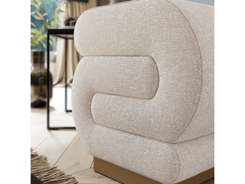 Pouf in legno "Sally" 40 x 42 x 42 cm - Crema