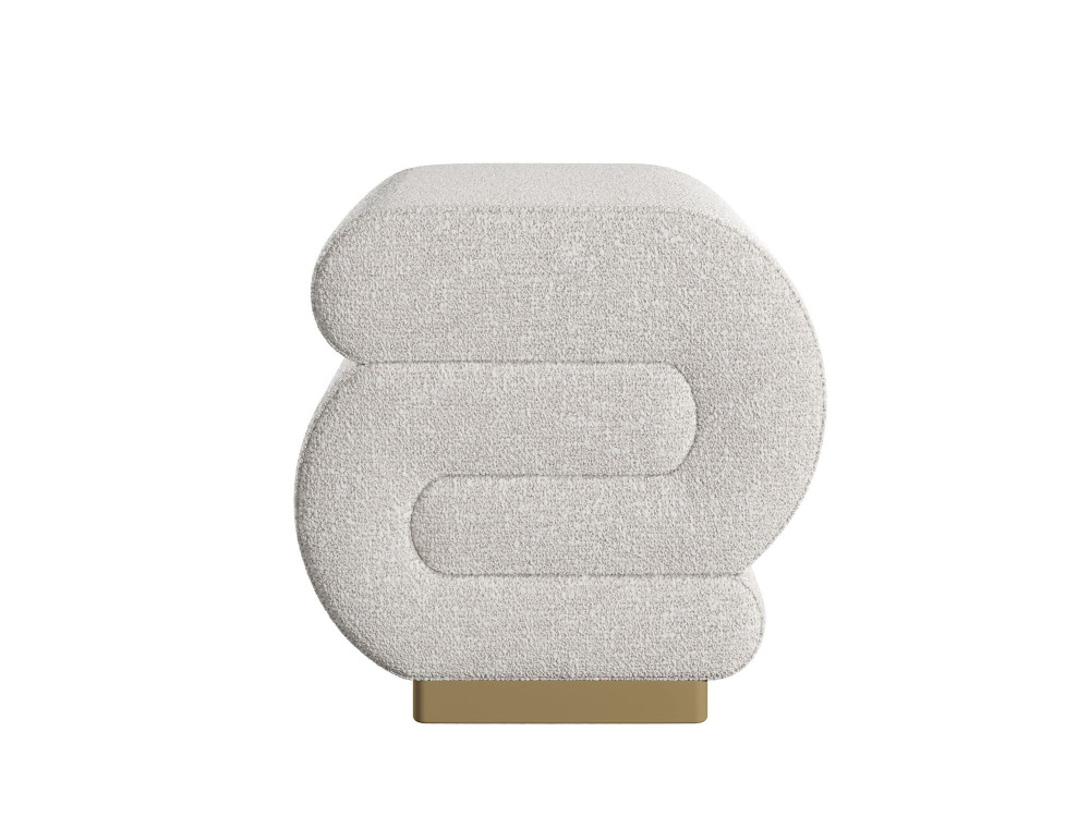 Pouf in legno "Sally" 40 x 42 x 42 cm - Crema