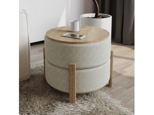 Pouf in legno "Clone" - 47 x 48 x 45 cm - Beige 2