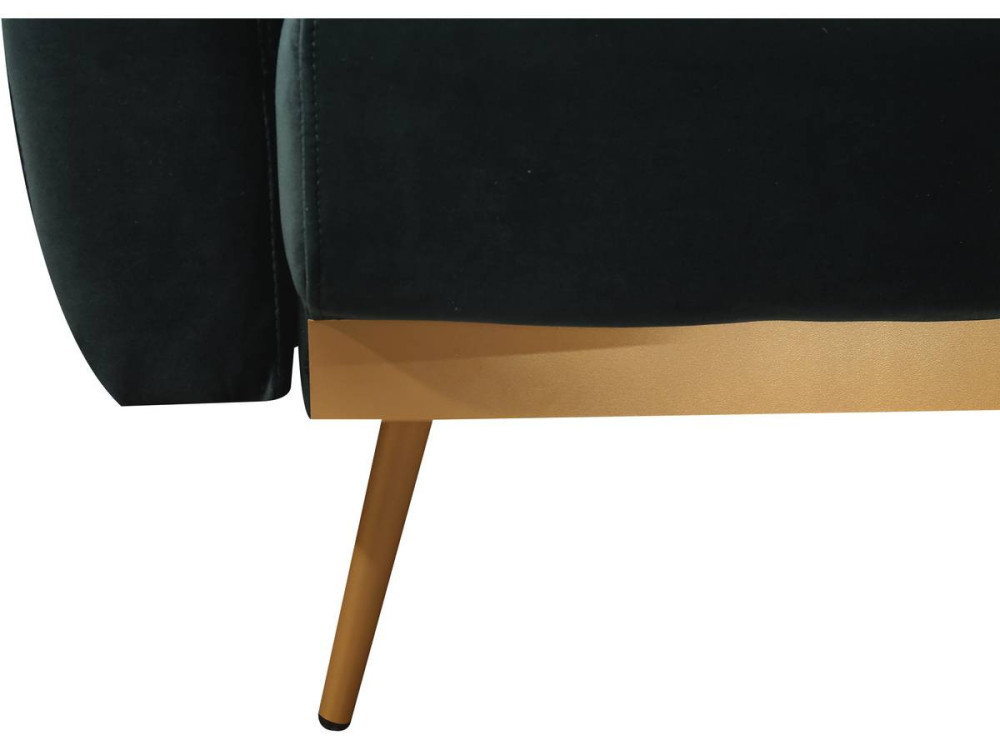 Divano letto in velluto "Donia" - 203 x 81 x 83 cm - 3 posti - Verde scuro