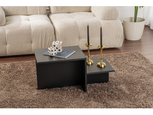 Tavolino in legno "Harmony" 80 x 40 x 40 cm - Legno nero 2