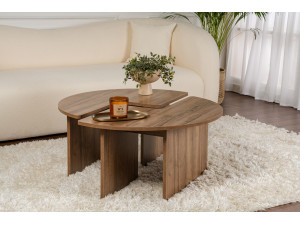 Tavolino da caffè in legno "Moira" - 90 x 90 x 41 cm - Noce 2
