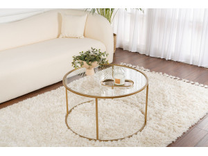 Tavolo basso in metallo "Aurum" - 80 x 80 x 43 cm - O trasparente 2