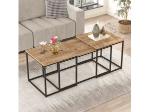 Set di 3 tavolini in legno "VG9" - 90 x 45 x 44 cm - Pino Atlantico 2