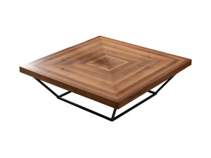 Tavolino in legno "Cora" - 100 x 100 x 32 cm - Noce