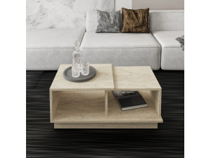 Tavolino in legno "Consept" - 90 x 45 x 36 cm - Travertino 2