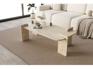 Tavolino in legno "Lovge" 120 x 60 x 35 cm - Travertino 2