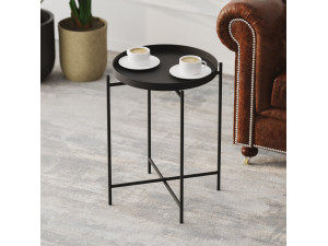 Tavolino in metallo "Sheby" 46 x 46 x 56 cm - Nero 2