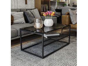 Tavolino in legno "Asude" - 95 x 55 x 42 cm - Nero 2