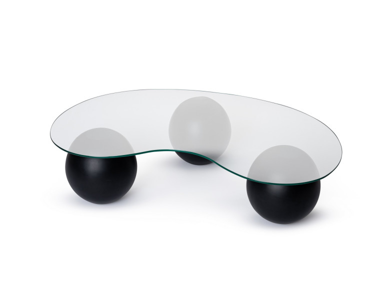 Tavolino in vetro "Sphere" - 120 x 70 x 30 cm - Nero