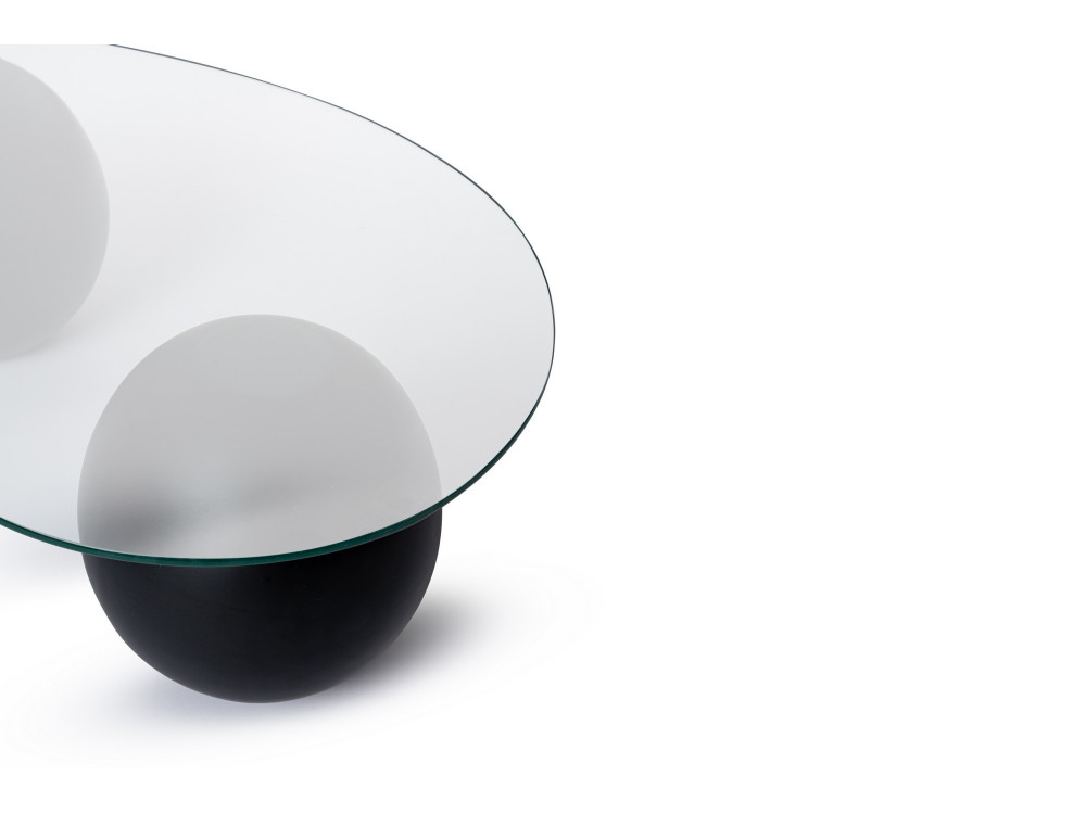 Tavolino in vetro "Sphere" - 120 x 70 x 30 cm - Nero
