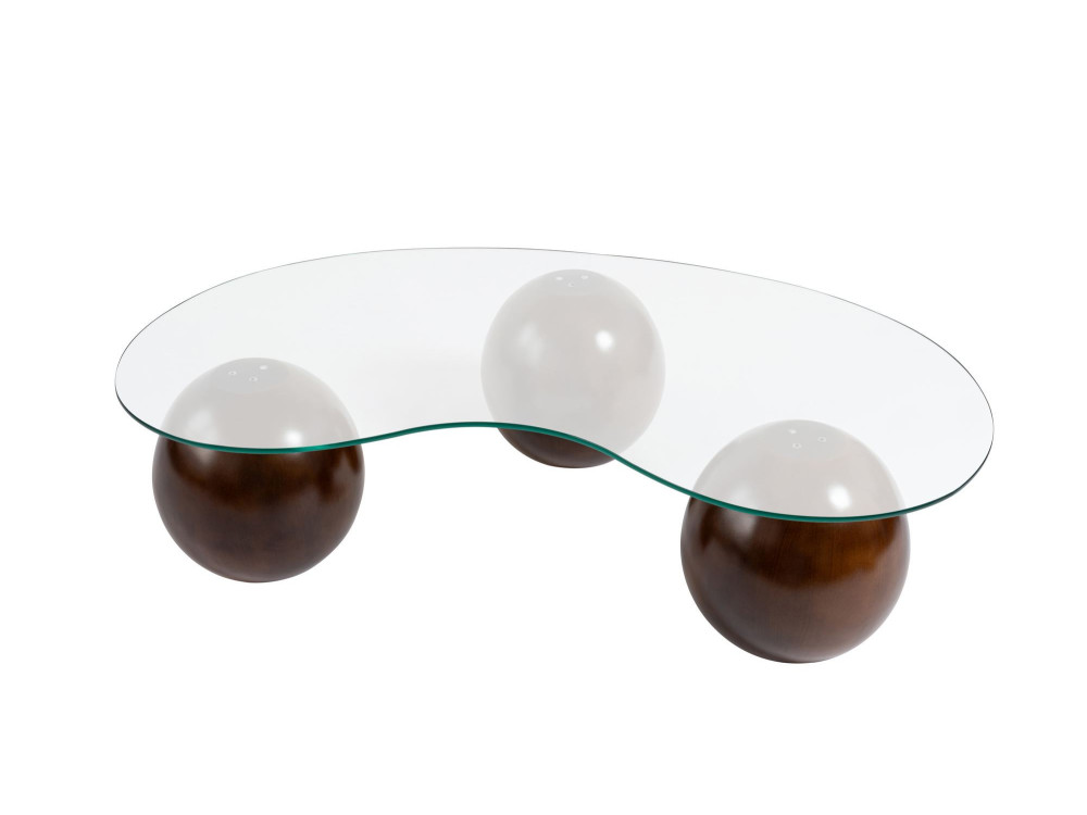 Tavolino in vetro "Sphere" - 120 x 70 x 30 cm - Marrone