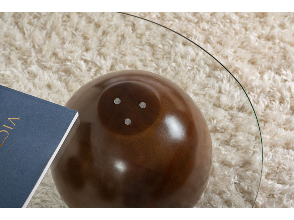 Tavolino in vetro "Sphere" - 120 x 70 x 30 cm - Marrone