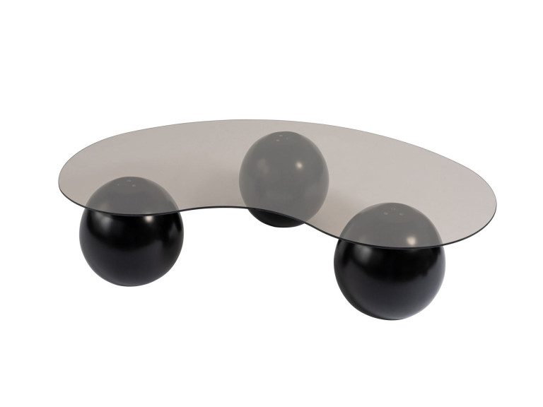 Tavolino in vetro "Sphere" - 120 x 70 x 30 cm - Nero