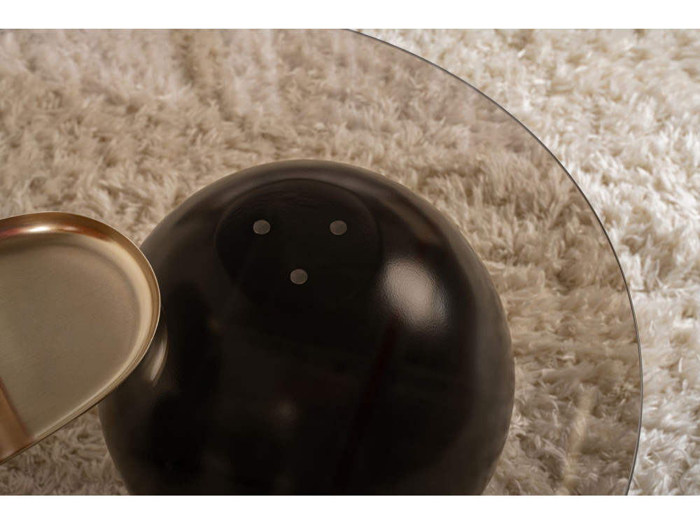 Tavolino in vetro "Sphere" - 120 x 70 x 30 cm - Nero