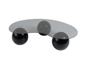 Tavolino in vetro "Sphere" - 120 x 70 x 30 cm - Nero