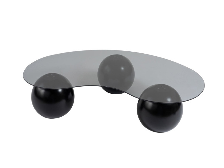 Tavolino in vetro "Sphere" - 120 x 70 x 30 cm - Nero