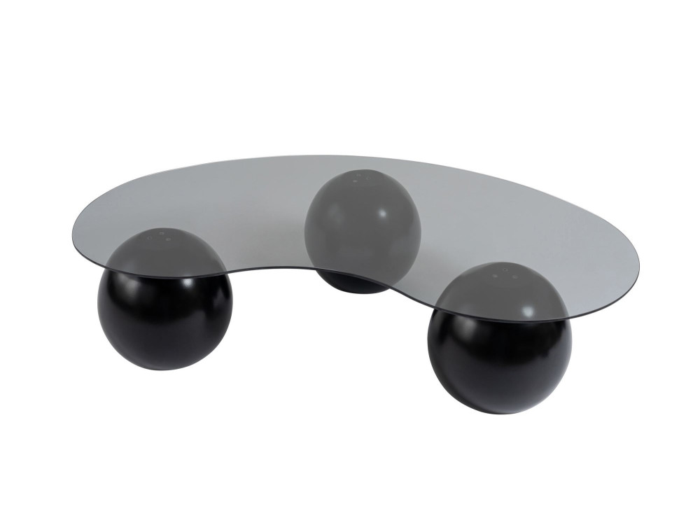 Tavolino in vetro "Sphere" - 120 x 70 x 30 cm - Nero
