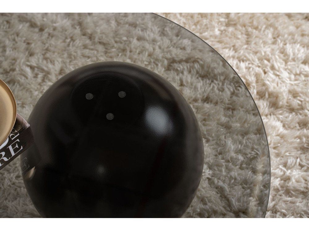 Tavolino in vetro "Sphere" - 120 x 70 x 30 cm - Nero