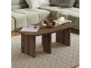 Set di tavolini in legno "Iris" - 90 x 45 x 35 cm - Marrone 2