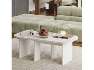 Set di tavolini in legno "Iris" - 90 x 45 x 35 cm - Bianco 2