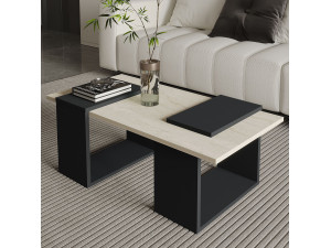 Tavolino in legno "Matris" - 90 x 46 x 37 cm - Grigio antracite 2