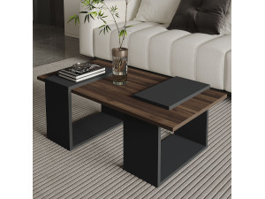 Tavolino in legno "Matris" - 90 x 46 x 37 cm - Marrone 2