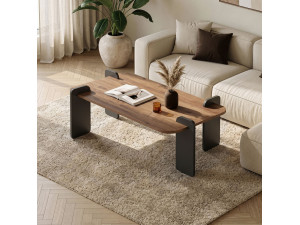 Tavolino in legno "Renard" - 120 x 60 x 35 cm - Marrone chiaro 2