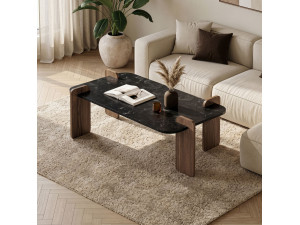 Tavolino in legno "Renard" - 120 x 60 x 35 cm - Nero 2