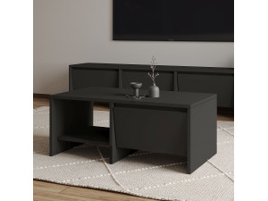 Tavolino in legno "Laris" - 90 x 45 x 35 cm - Grigio antracite 2