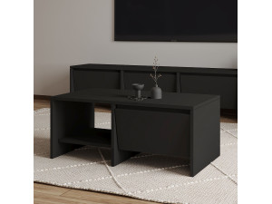 Tavolino in legno "Laris" - 90 x 45 x 35 cm - Nero 2