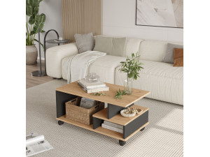 Tavolino in legno "MIN9" - 90 x 51 x 42 cm - Grigio antracite 2
