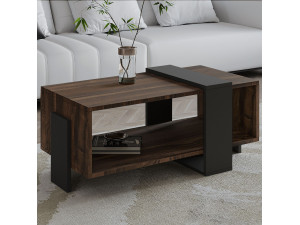 Tavolino in legno "Meleni" - 90 x 49 x 40 cm - Marrone 2